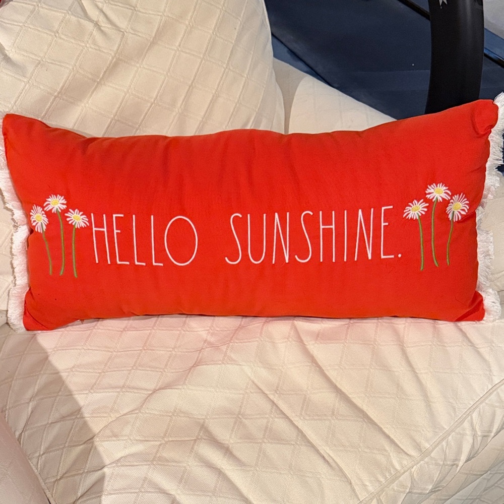 Hello Sunshine Red Pillow
